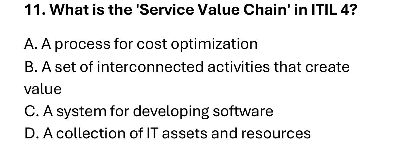 What is the 'Service Value Chain' in ITIL 4 ? A .
