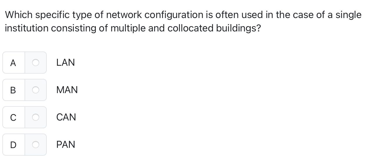 Which specific type of network configuration is