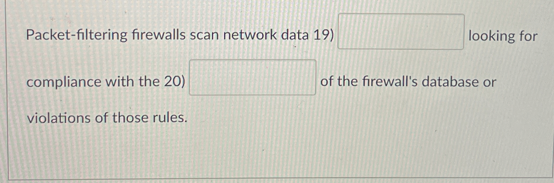Packet - filtering firewalls scan network data 1
