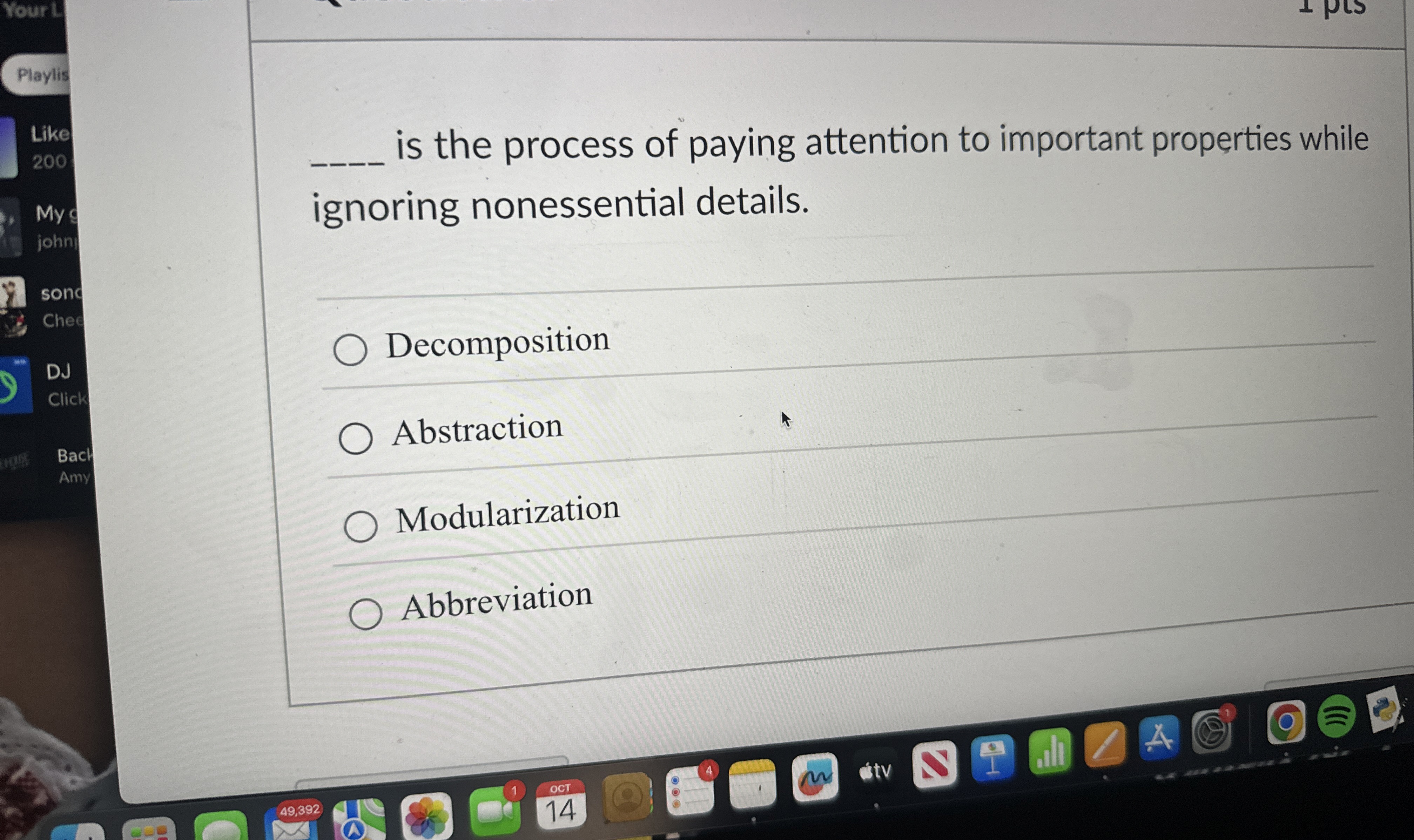 is the process of paying attention to important