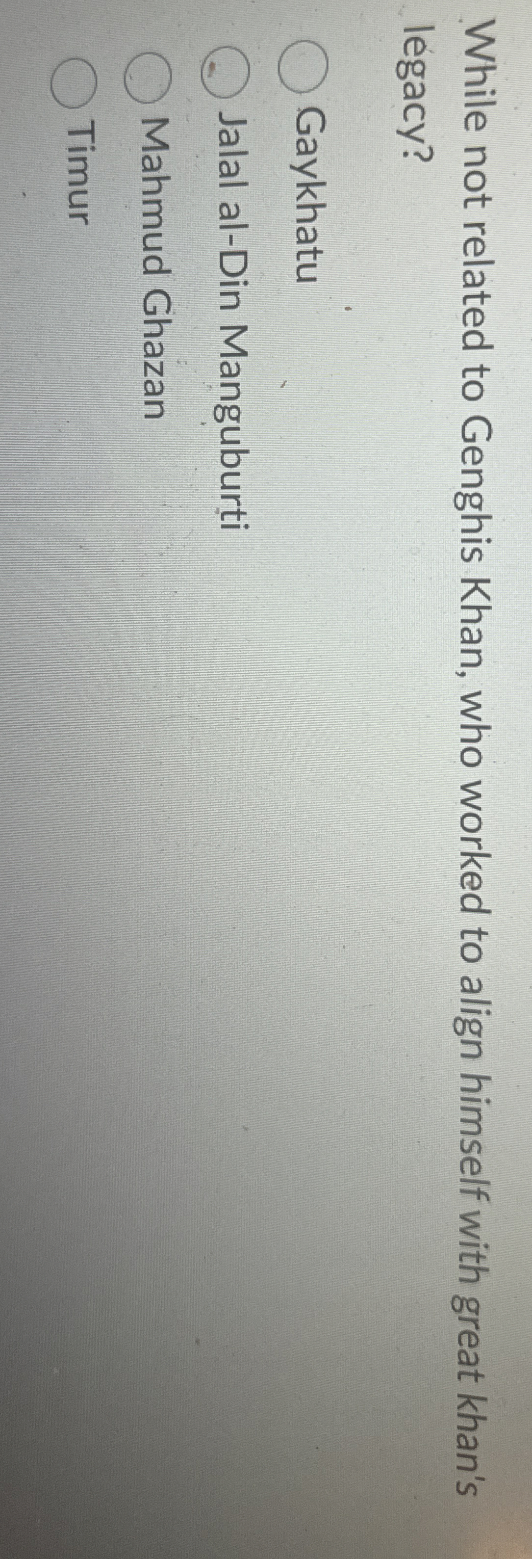 While not related to Genghis Khan, who worked to