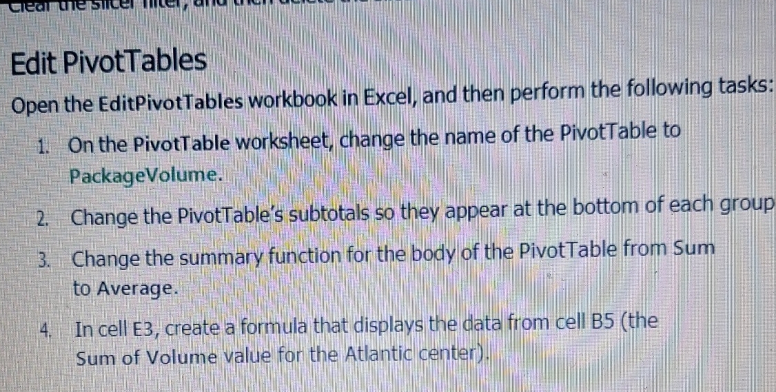 Edit PivotTables Open the EditPivotTables