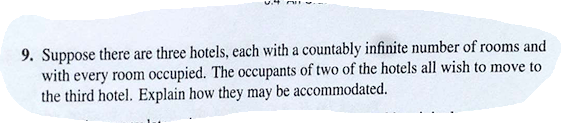 9 . Suppose there are three hotels, each with a