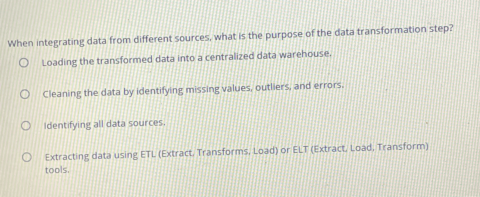 When integrating data from different sources,