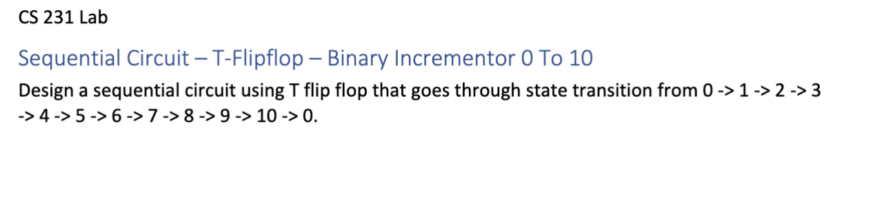 CS 2 3 1 Lab Sequential Circuit - T - Flipflop -