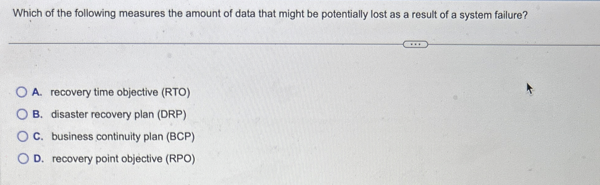 Which of the following measures the amount of