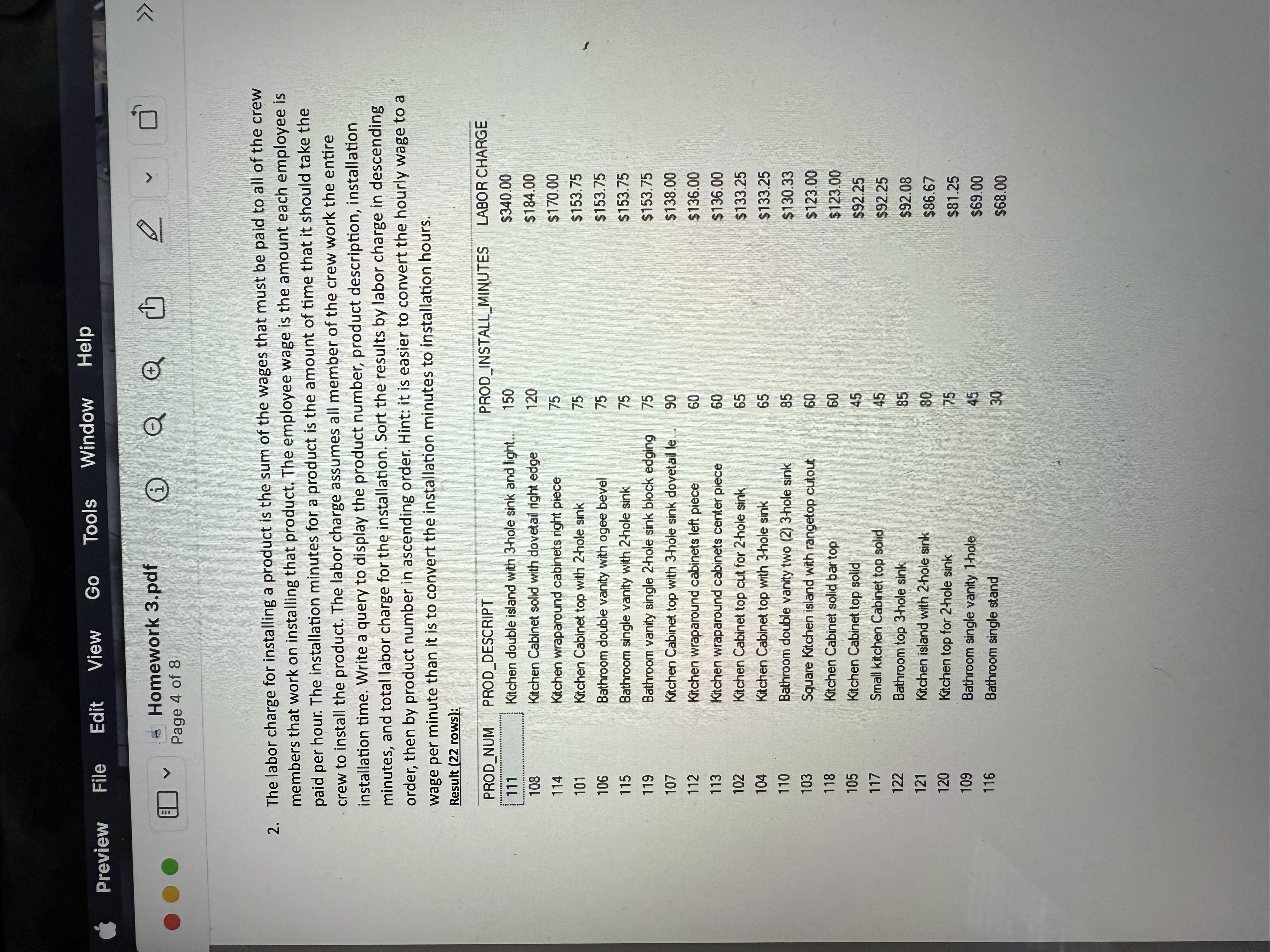 Database Design and Development Homework 3 Create