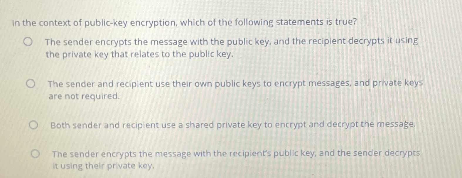 In the context of public - key encryption, which