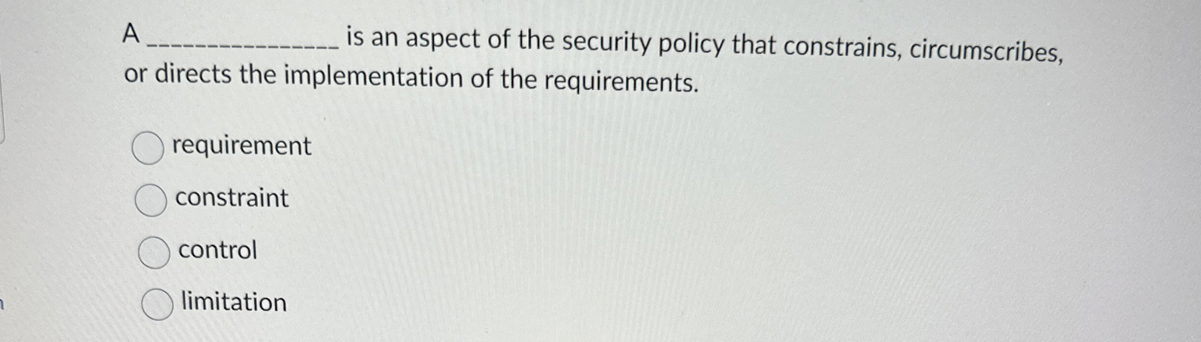 A q , is an aspect of the security policy that