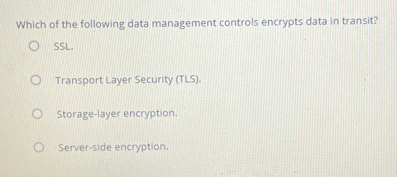 Which of the following data management controls
