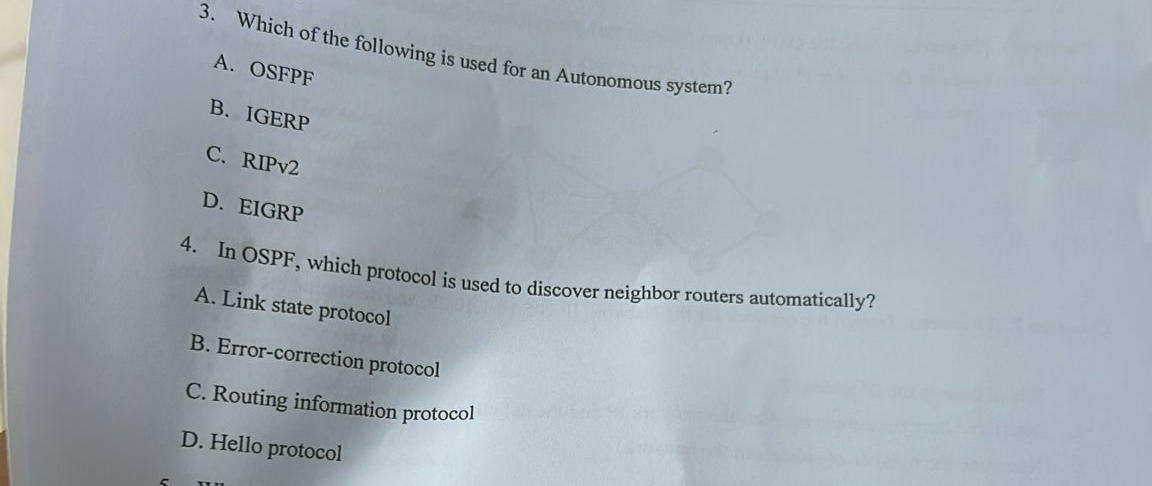 Which of the following is used for an Autonomous