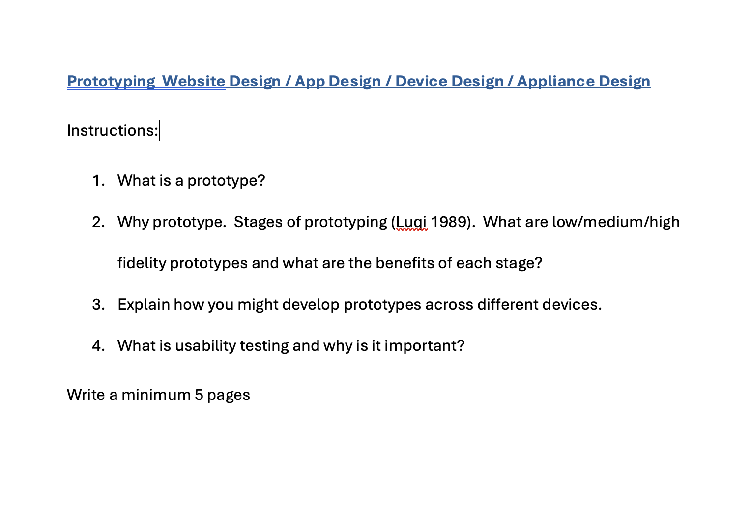 Prototyping Website Design / App Design / Device