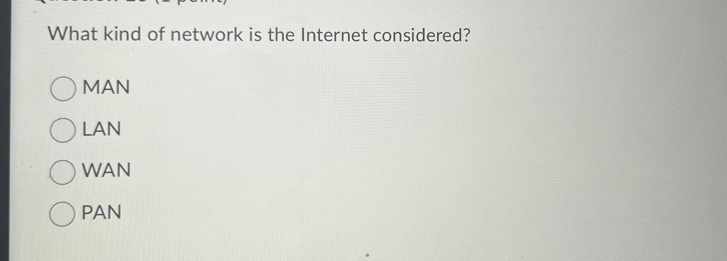 What kind of network is the Internet considered?