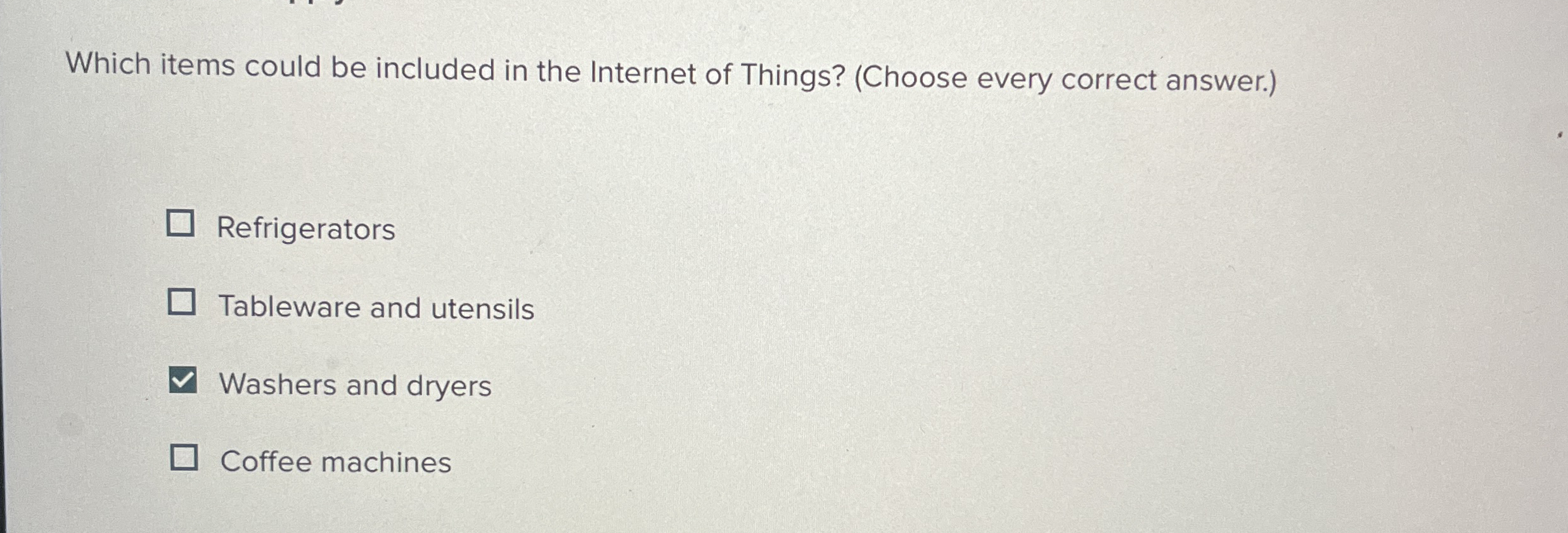 Which items could be included in the Internet of
