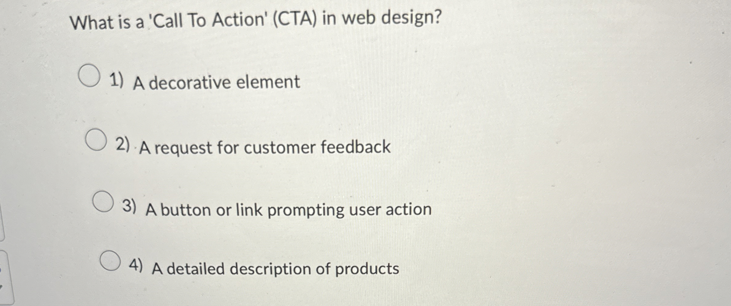 What is a 'Call To Action' ( CTA ) in web design?