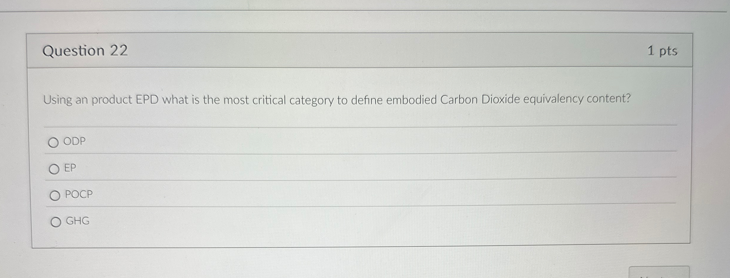 Question 2 2 Using an product EPD what is the