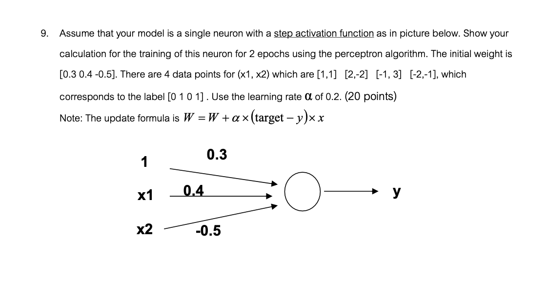 Assume that your model is a single neuron with a