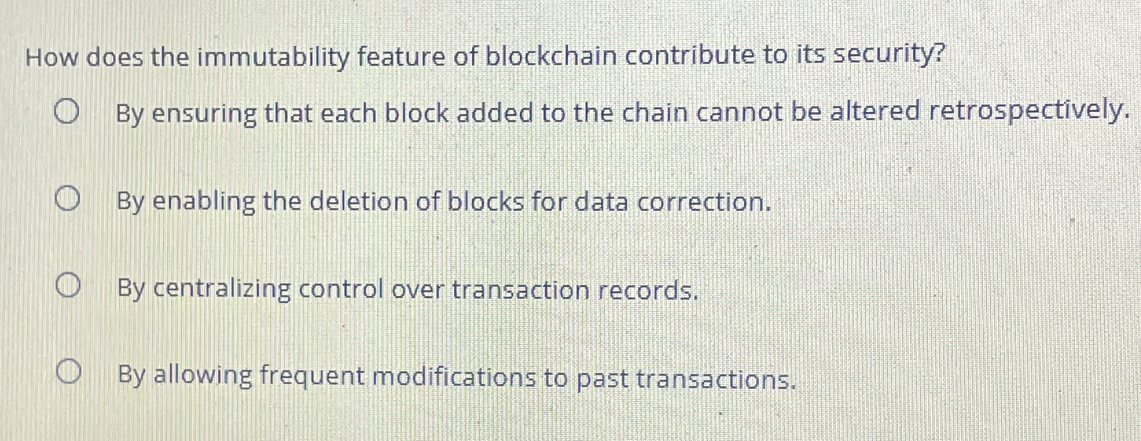 How does the immutability feature of blockchain