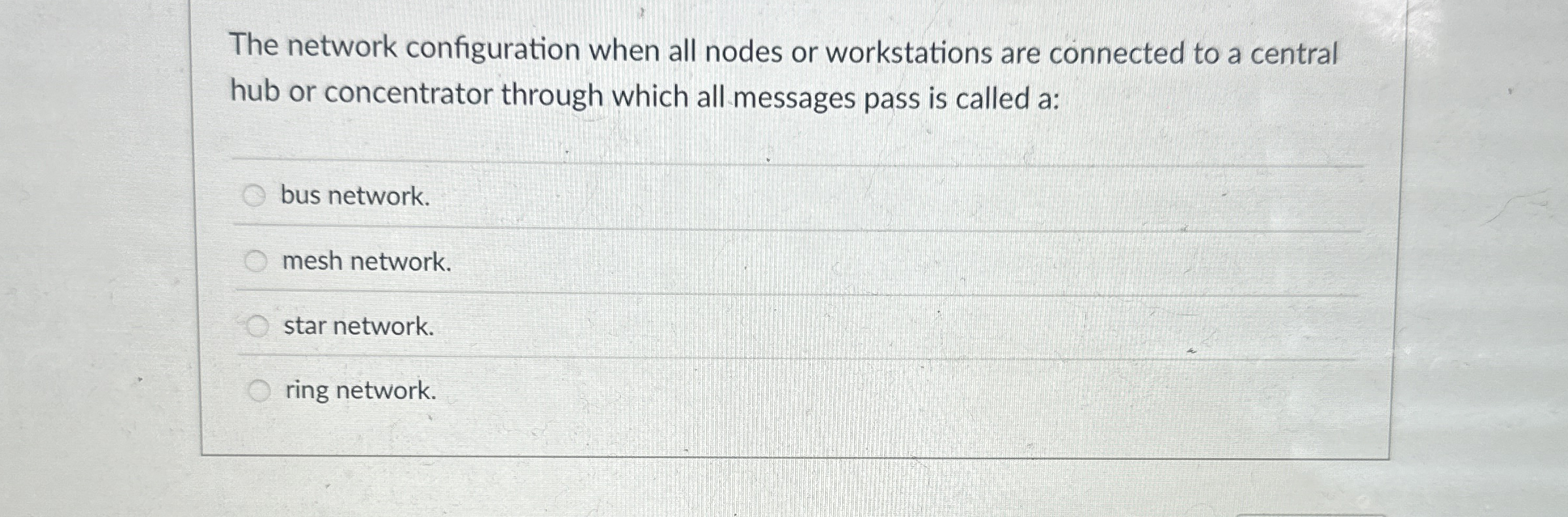 The network configuration when all nodes or