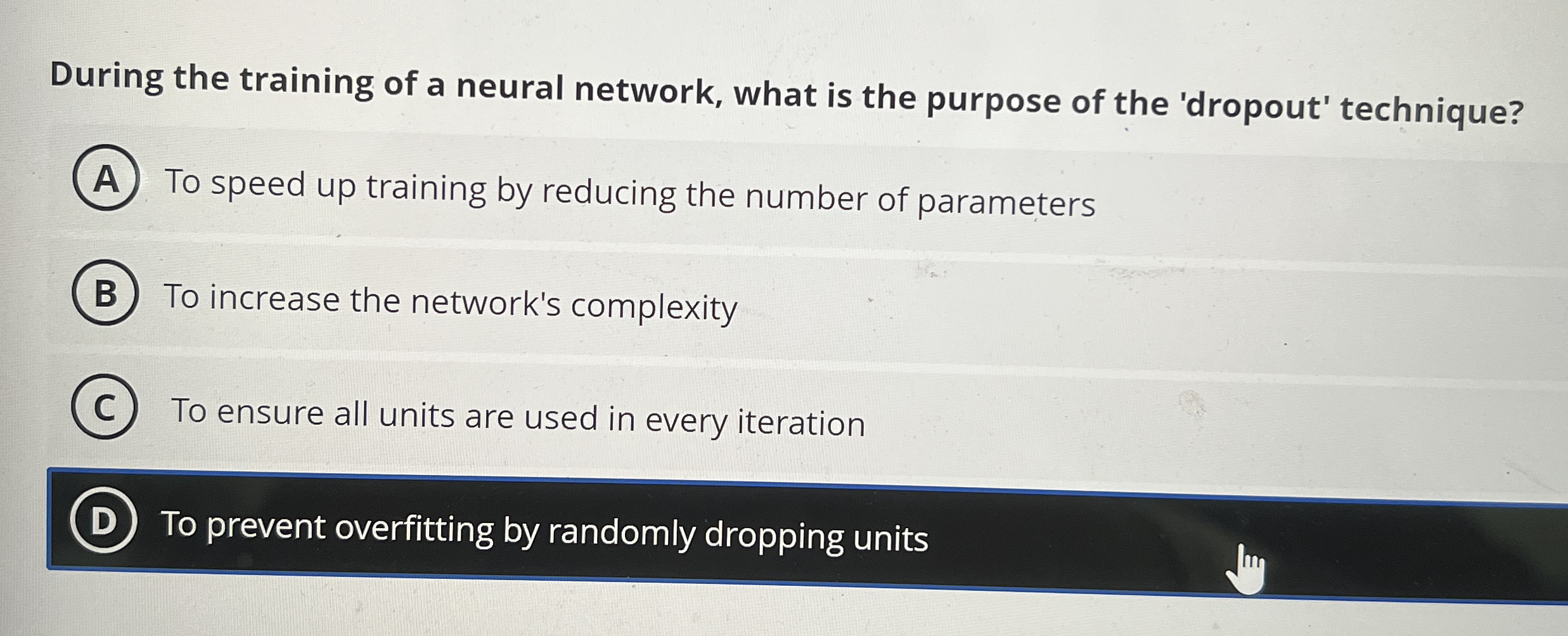 During the training of a neural network, what is