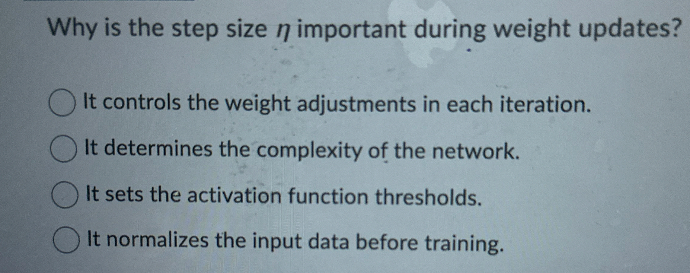 Why is the step size important during weight