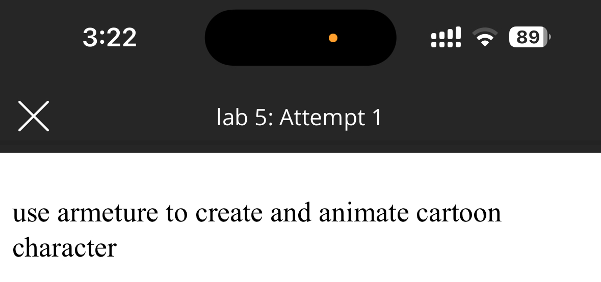 8 9 Iab 5 : Attempt 1 use armeture to create and