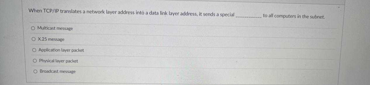 When TCP / IP translates a network layer address