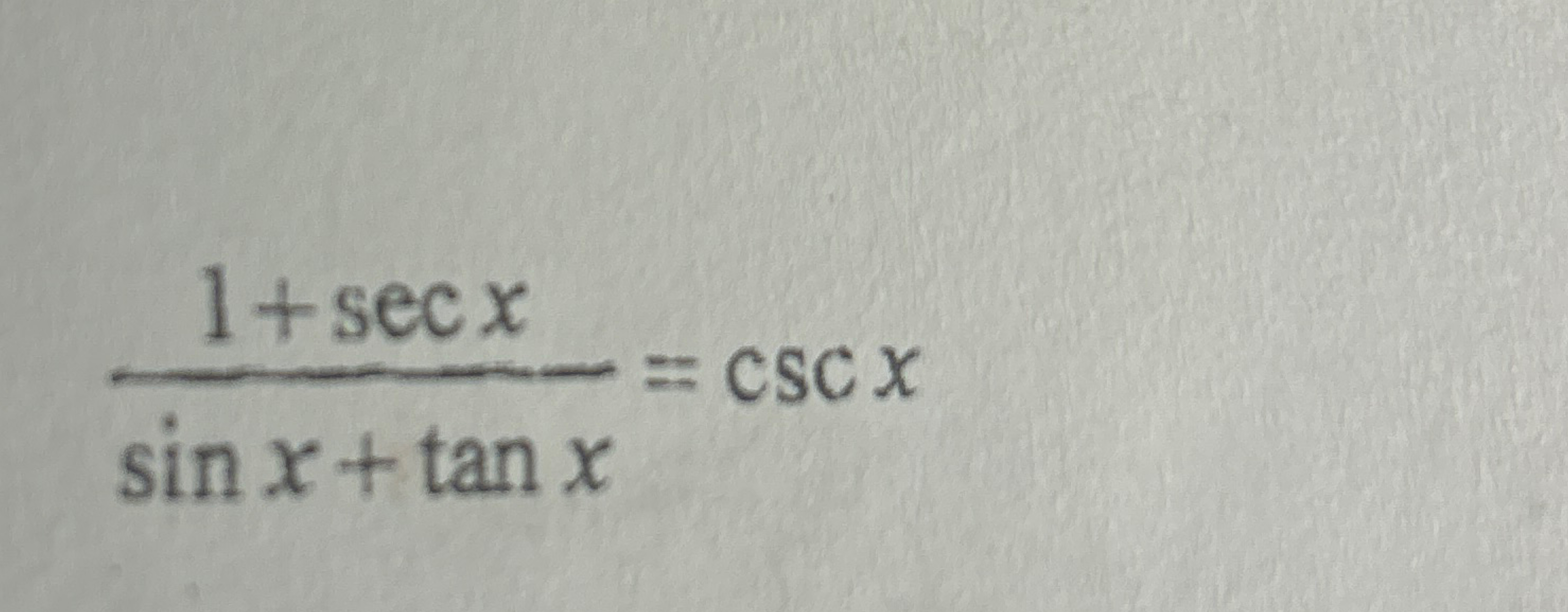 code class = "asciimath" > ( 1 + secx ) / ( sinx