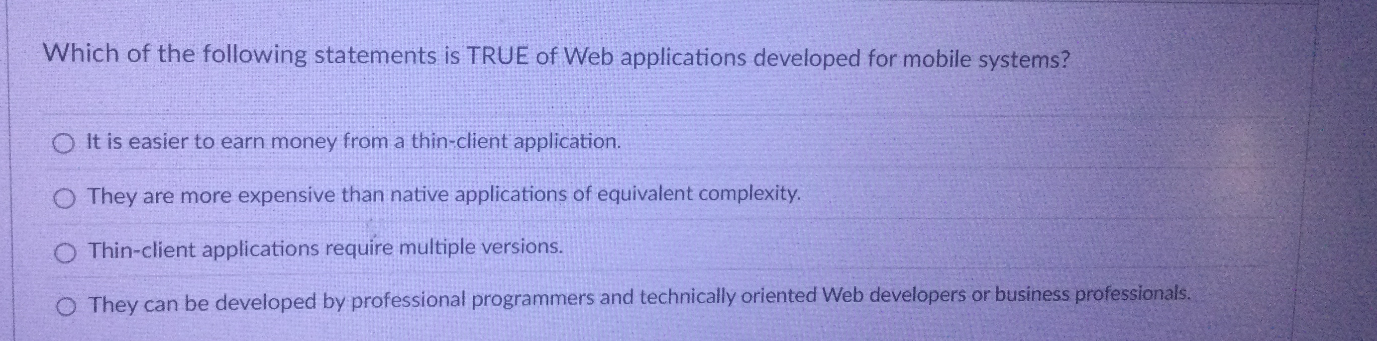 Which of the following statements is TRUE of Web