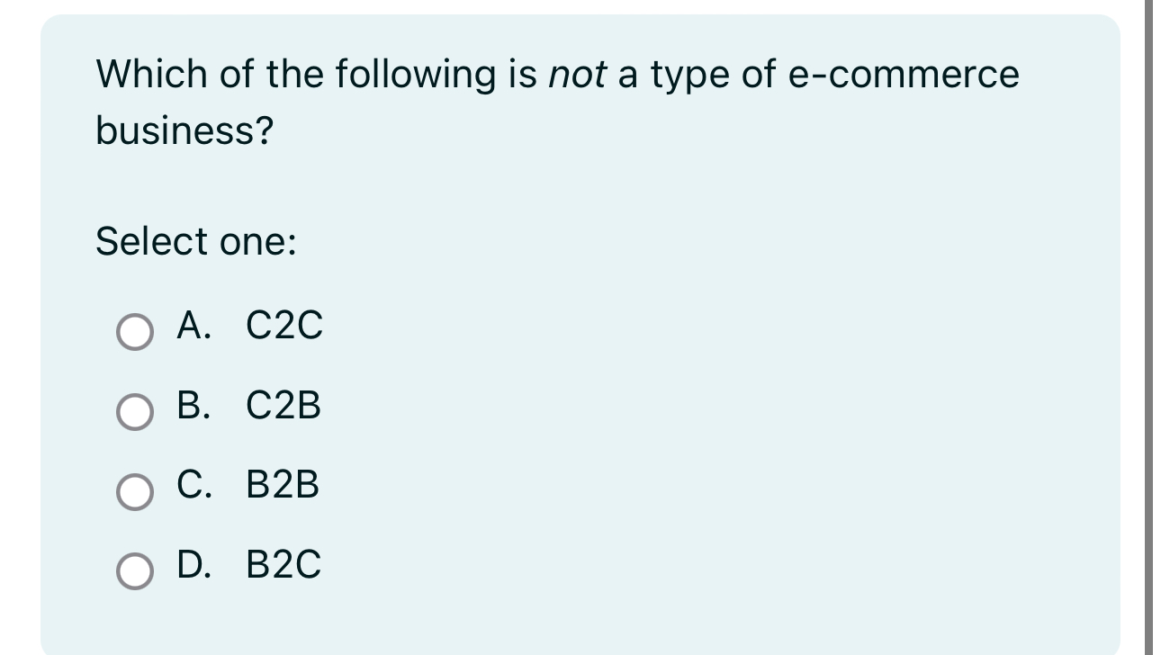 Which of the following is not a type of e -