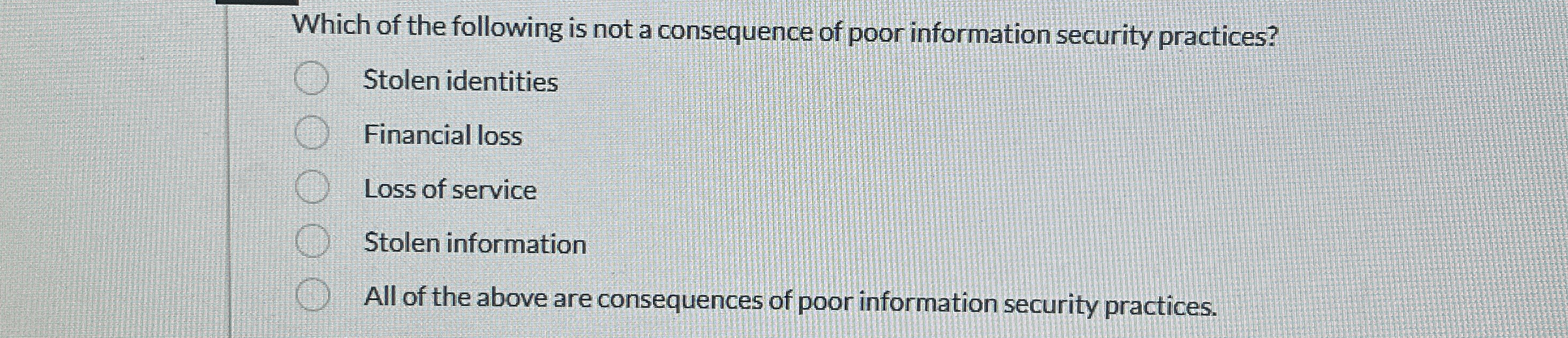 Which of the following is not a consequence of