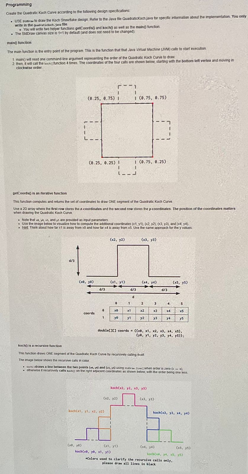 Programming Create the Quadratic Koch Curve