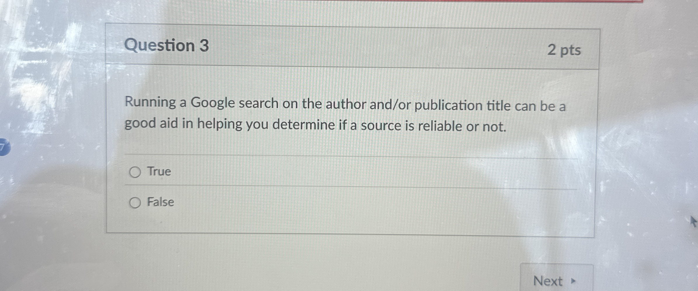 Question 3 Running a Google search on the author