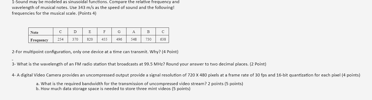 1 - Sound may be modeled as sinusoidal functions.