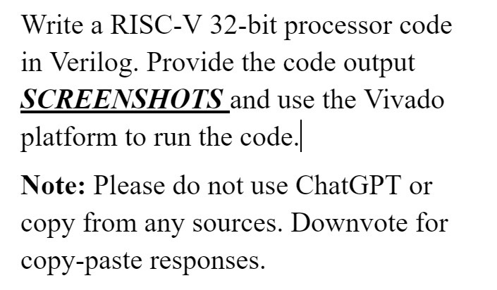 Write a RISC - V 3 2 - bit processor code in