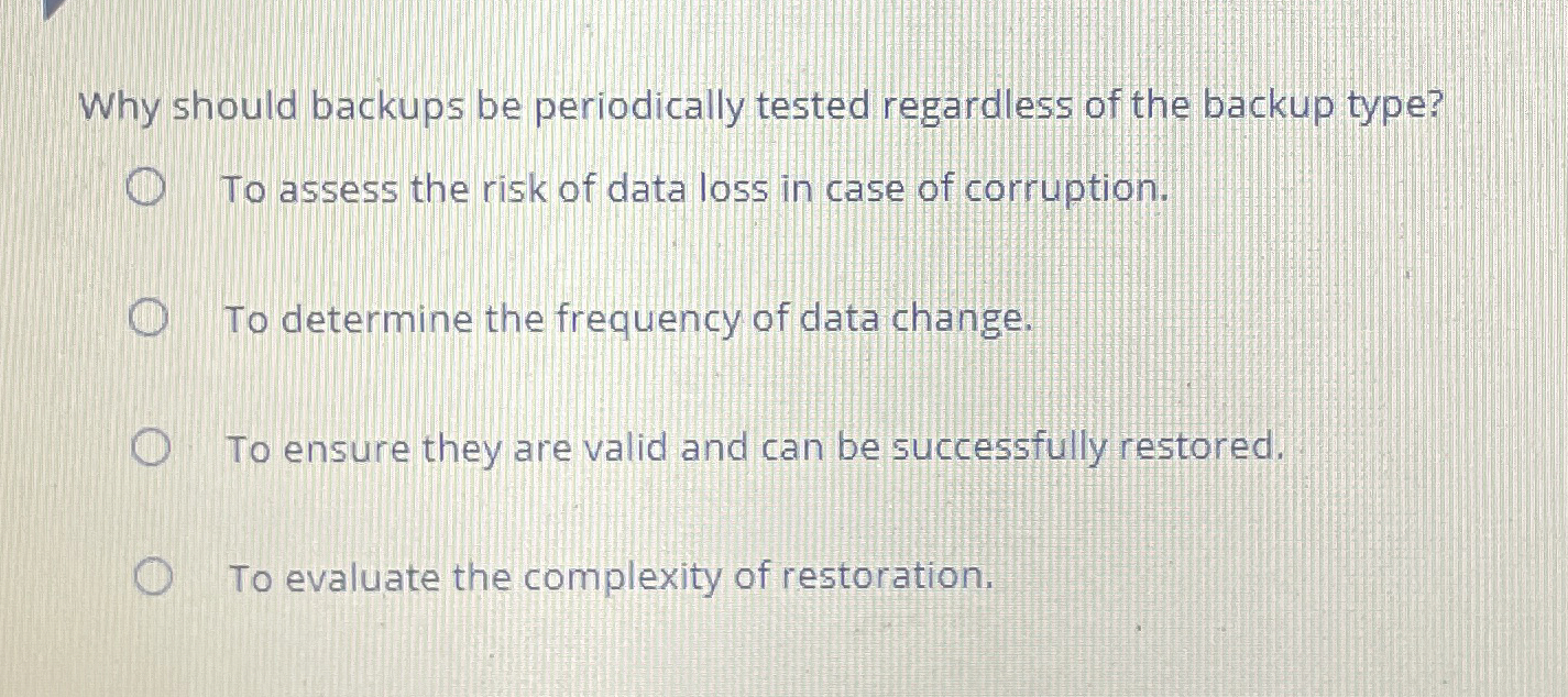 Why should backups be periodically tested