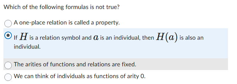 A one - place relation is called a property. ( If