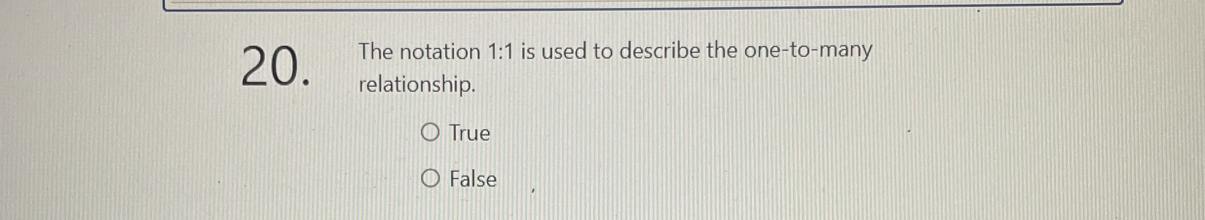 The notation 1 : 1 is used to describe the one -