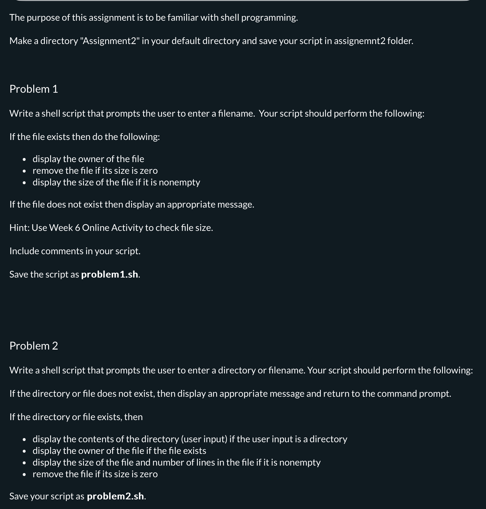 Help with shell scripting in terminal or