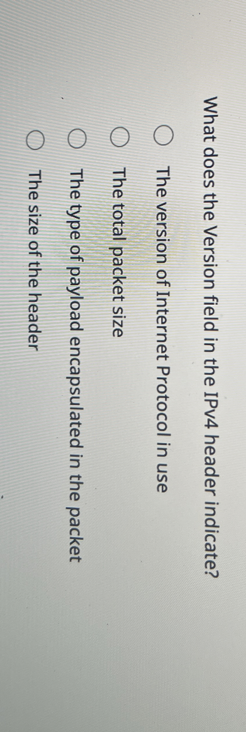 What does the Version field in the IPv 4 header