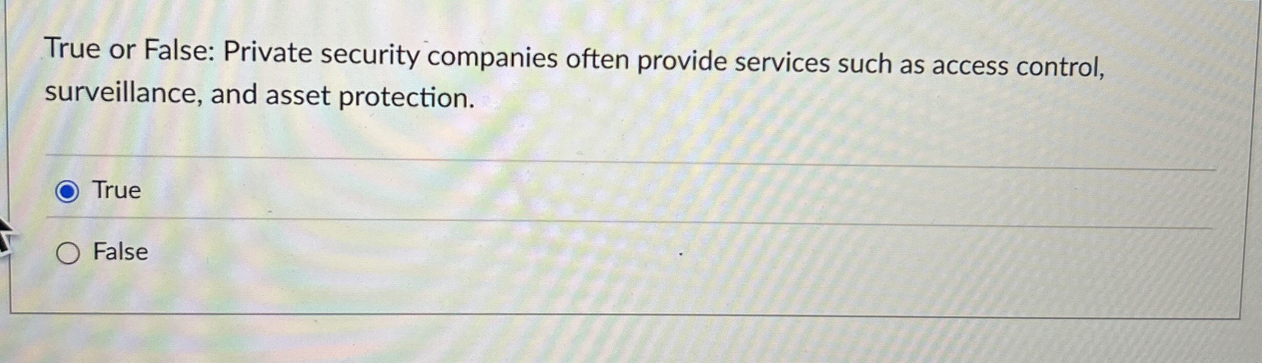 True or False: Private security companies often