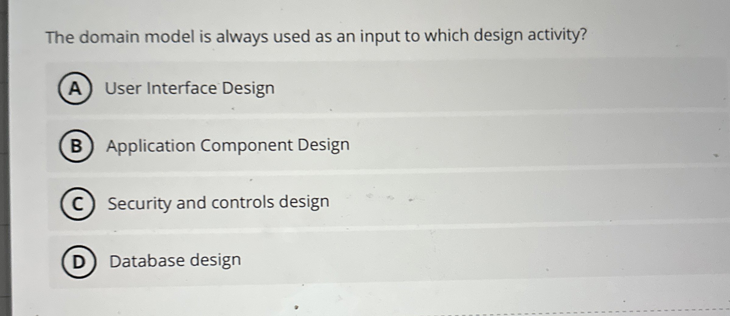 The domain model is always used as an input to
