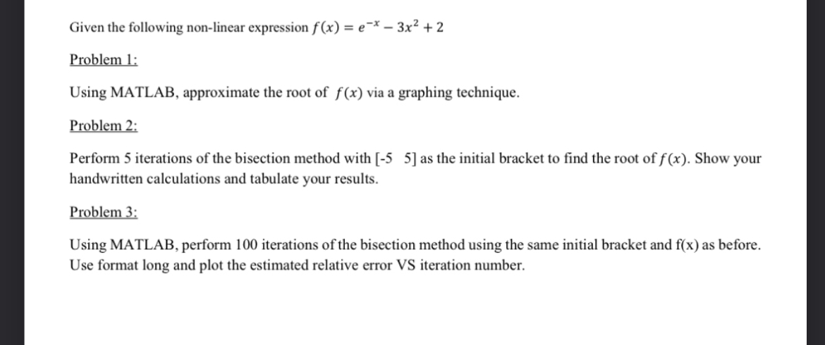 Given the following non - linear expression f ( x