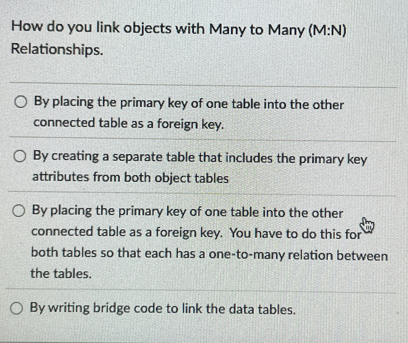 How do you link objects with Many to Many ( M:N )