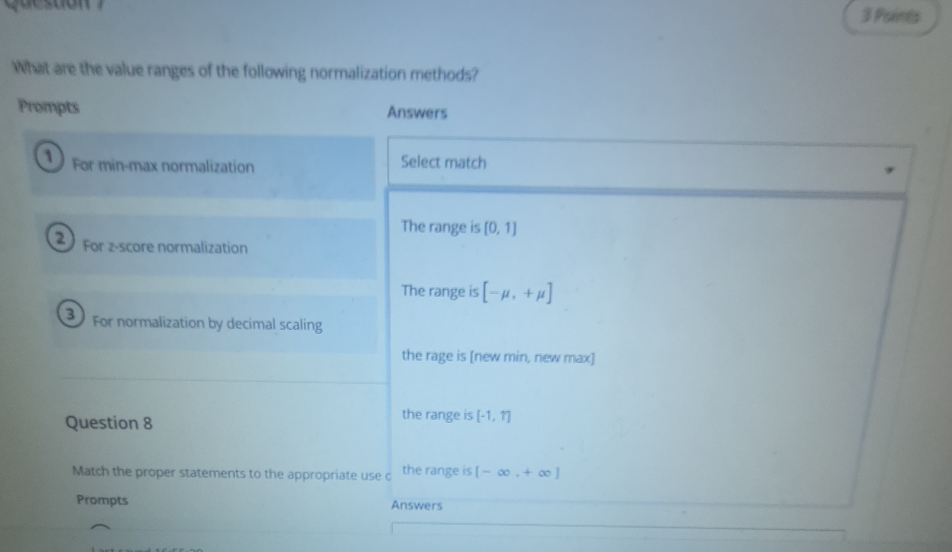 What are the value ranges of the following