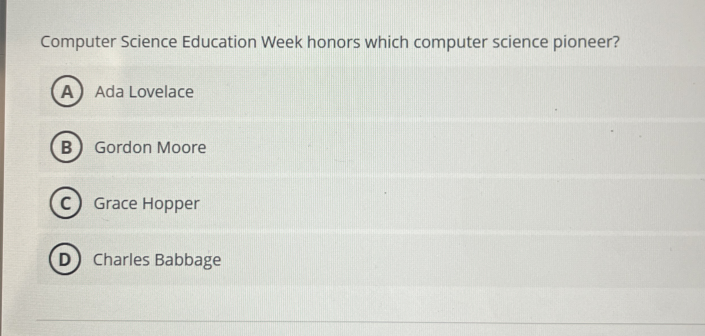 Computer Science Education Week honors which