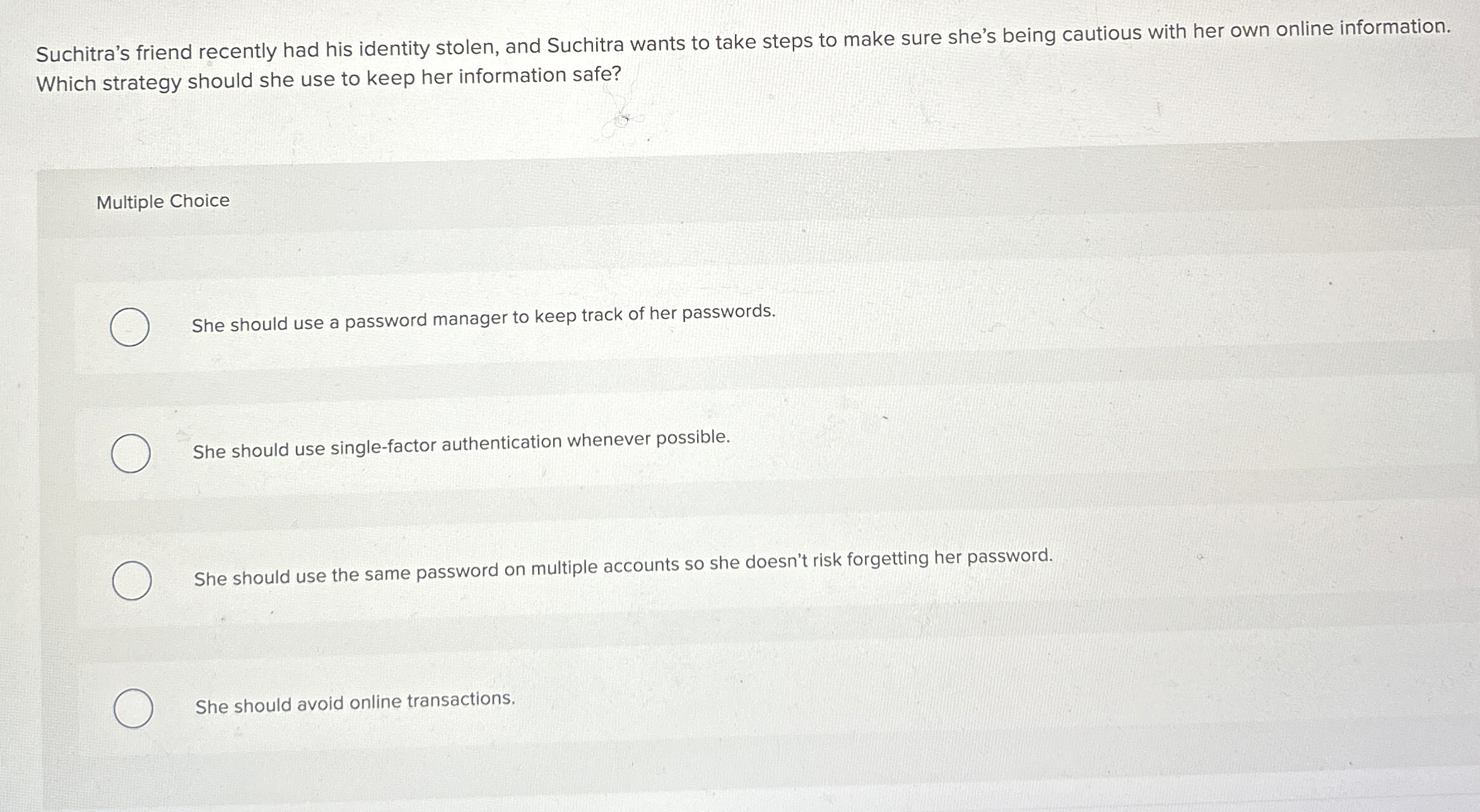 Suchitra's friend recently had his identity