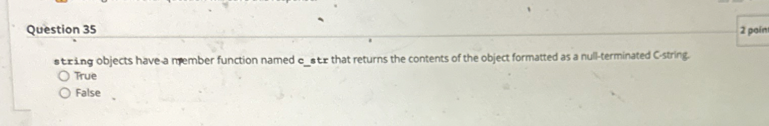 Question 3 5 string objects have a npember