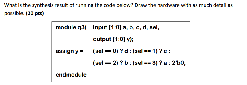 What is the synthesis result of running the code