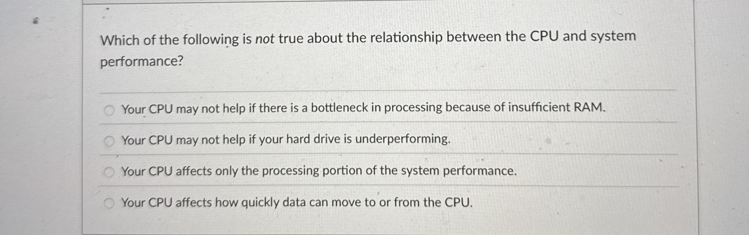 Which of the following is not true about the